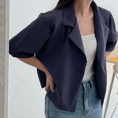 보리맘 크롭 원버튼 여름 미니 자켓 임부복 a908