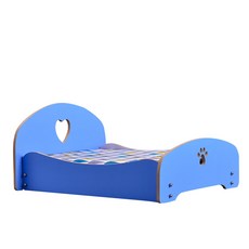 루비코코 강아지 원목 분리가능 침대, 블루하트, 1개