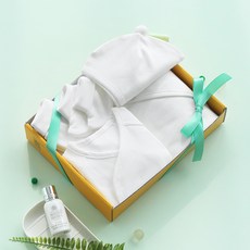 moms nature 嬰幼兒素色純淨有機彌月禮物5件組 提花