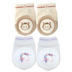 Veissue 可愛足跟保護套 貓咪 2入+獨角獸 2入, 1個