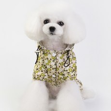 LL Living 狗狗花朵圖案防水雨衣, 黃色, 1個