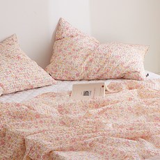 ARPEGGIO BASIC 花朵圖案印花薄被, 珊瑚