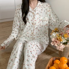 Anna&Co 女士字母印花熊圖案長袖睡衣套裝