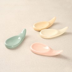 HappyJung 韓國 Mayo 匙筷架4件組, 1套, 薄荷, 蜜桃, 奶油, 粉紅色