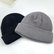 Lemida 羅紋針織休閒毛帽 2入