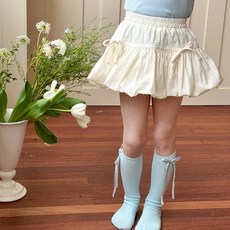 Starbean 女童款蝴蝶結皺褶氣球鬆緊帶裙