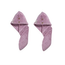 柔軟髮巾 SG39, 紫色的, 2個