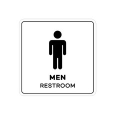피노마켓 아크릴 안내 표지판 정사각형 백색, 014 MEN(RESTROOM, 1개