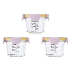 LocknLock 樂扣樂扣 Little Luv Dear系列 圓形密封蓋副食品容器, 260ml, 薰衣草紫, 3入