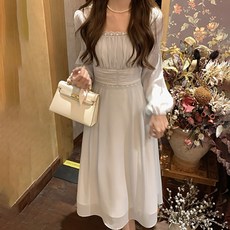 LUNAGIRL 女款Marine Pea蕾絲連身裙, 灰藍色