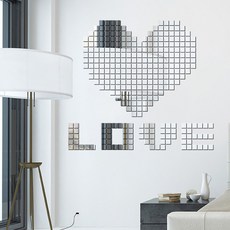 인테리엘스 미니 정사각형 아크릴 거울 부착형 미러 100p