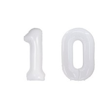 Maket Gamseong 各式數字氣球, 10(白色), 1個