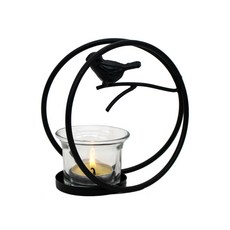 麻雀造型裝飾品 燭台 YT-RA327, 黑色