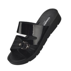 U.SEVEN 女款舒適基本厚底拖鞋 DM Shine, 250, 黑色