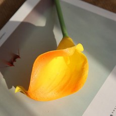 Mabso Shop 黃色花蕊彩色春花人造花 RK1397 10入, 橘色, 10個