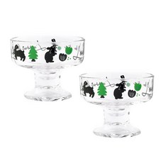 ROMANE 印花玻璃甜點碗, 2個, Paige