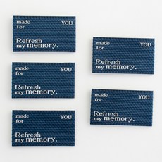 Yarna My Memory 字母復古設計布棉標籤, 藍色, 5個