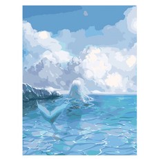 로디즌 명화 그리기 DIY 세트 40 x 50 cm, 인어공주 꼬리, 1개