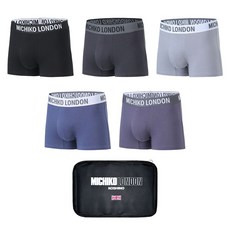 MICHIKOLONDON 男士柔軟棉質四角內褲 5件組+收納袋