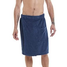 Sonio 男士用魔鬼氈口袋半身浴裙 50 x 140 cm, 1個, 02 海軍藍