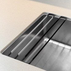 MONACO OLIVE Sink Bridge 伸縮型多用途水槽瀝水架 2件組, 1套, 白色 + 黑色, 1層