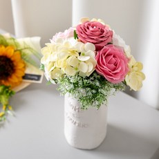 플라워트리 비누꽃 노블워쳐장미화병 세트 32cm, 혼합색상, 1개