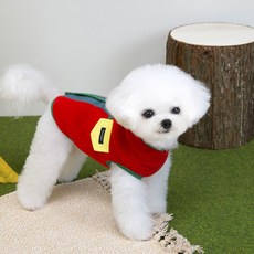 COCO STUDIO 寵物 COCO 胸背帶 羊毛 Miu 刷毛背心, 紅色, 1個