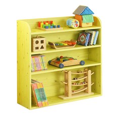 스텔홈 드미엘 DIY 와이드 하이 4단 슬림 책장, 햇살노랑