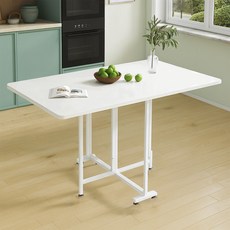 가구느낌 선접이식 사각 2인 철제 폴딩 식탁 1000 x 600 x 750 mm, 화이트