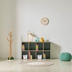 핀란디아 유아용 브리즈 전면 낮은 TV 수납 책장 방문설치, 딥그린, 2단