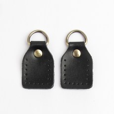 Brandyan 方形皮革背帶D形環連接扣, 黑色, 2個