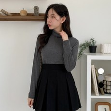 베러스윗 여성용 베이직 쫀쫀 슬림 기모 폴라 티셔츠
