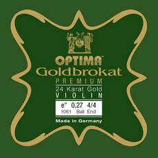 OPTIMA 小提琴弦 Goldbrokat Premium 24K 金 E弦 0.27 ball, 混合顏色, 單一商品, 1個