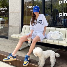 NANING9 女性哈梅奇印花運動上下身套裝