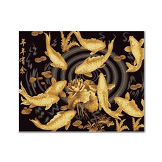 ADICO DIY 鑽石畫 珍珠金魚 50 x 40 cm BEE19, 混合色, 1個