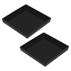 식스파머스 튼튼한 정사각형 화분 받침, 흑색, 2개