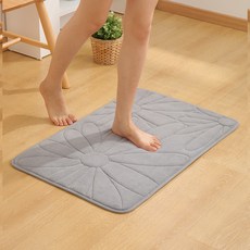 베러바이즈 데이지 프리미엄 메모리폼 극세사 발매트 러그, 01 라이트그레이