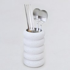 DALPAENGI LIVING 圓滾滾可瀝水陶瓷餐具筒 L, 1個, 奧利奧