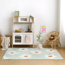 PRIELLE 孩童春季DTP材質細纖維地毯, 薄荷綠