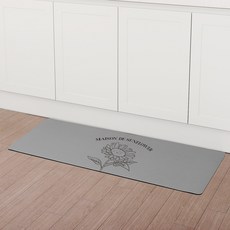 비비키 소프트 규조토 미끄럼방지 발매트, 해바라기꽃 라이트그레이