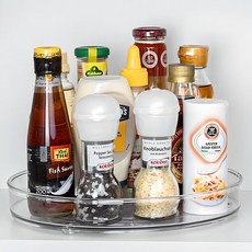 旋轉式化妝品調味料廚房化妝台收納架, 1個, 透明
