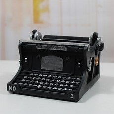 The Flow Commerce 復古打字機室內裝飾園藝多肉植物迷你花盆, 黑色, 1個