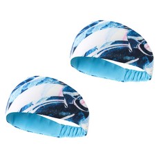 나야스타일 홈트레이닝 헬스 헤어 밴드 블루 YGYP-140-4 2p, 1세트