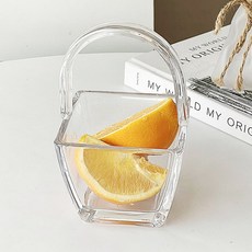 프렌치마르스 손잡이 유리 바구니 다용도 스낵접시 심플 FM236, 1개