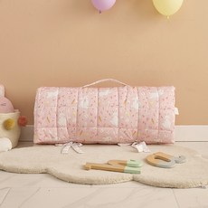 SesaOnline 幼兒用My Bunny睡墊枕頭一體式午睡寢具組, 粉色的