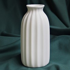 Seonbit Dolly 迷你陶瓷花瓣花瓶, 白色