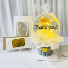 러블리팜 조화 24K 황금 카네이션, 매직벌룬보자기, 1개