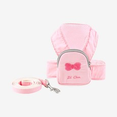 파스텔펫 반려동물 리본 백팩 하네스 세트, 핑크, 1세트