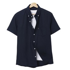 HOTCODE 男款素色短袖襯衫 HC278
