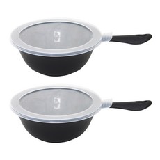 Sense 附把手麵碗 2入 + 蓋子 2入, 黑色, 1套